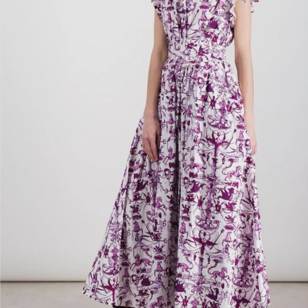 Patou Ruffle Sleeve Maxi Dress Organic Cotton